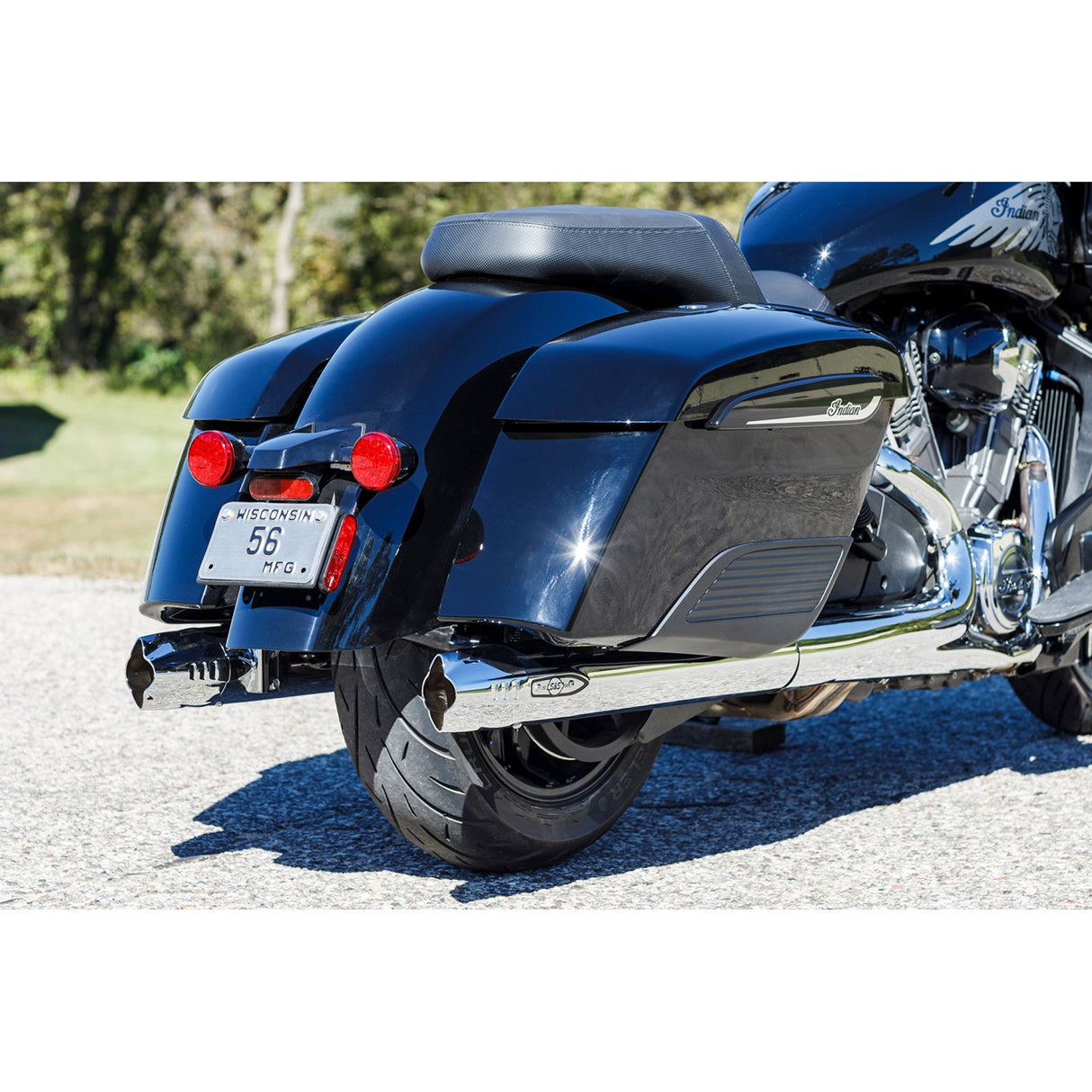 S&S Cycle 4" Broadhead Slip-On Mufflers Fishtail Chrome - 550-1077 For Indian 2014-2022