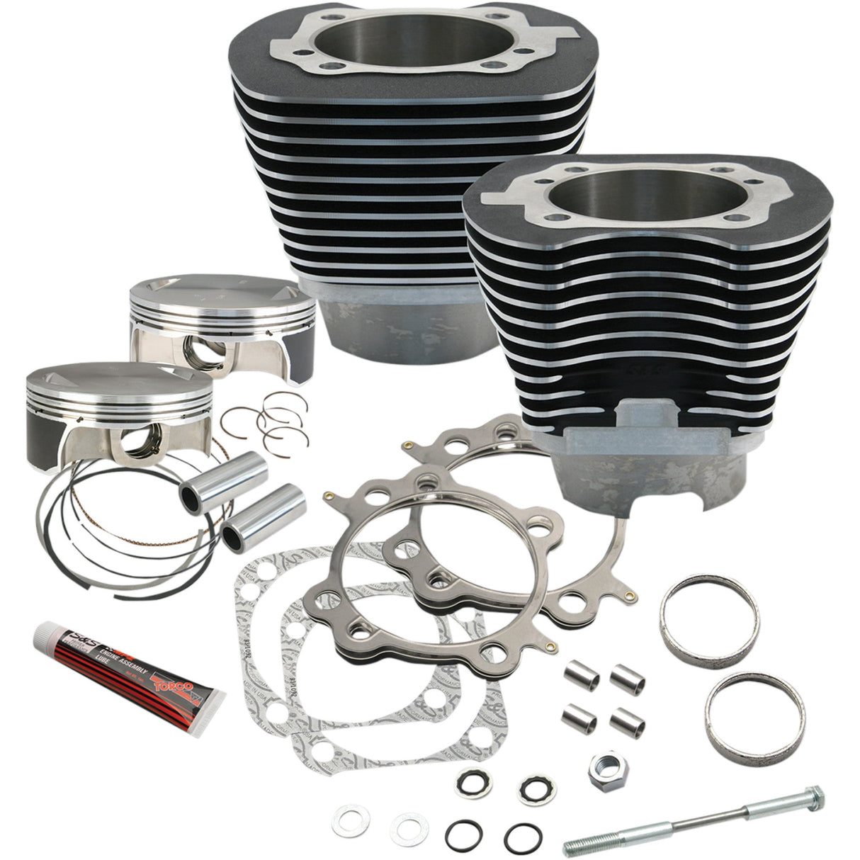 S&S Cycle Big Bore Cylinder Kit Wrinkle Black Twin Cam - 910-0221 For Harley Motorcycles 2007-2017