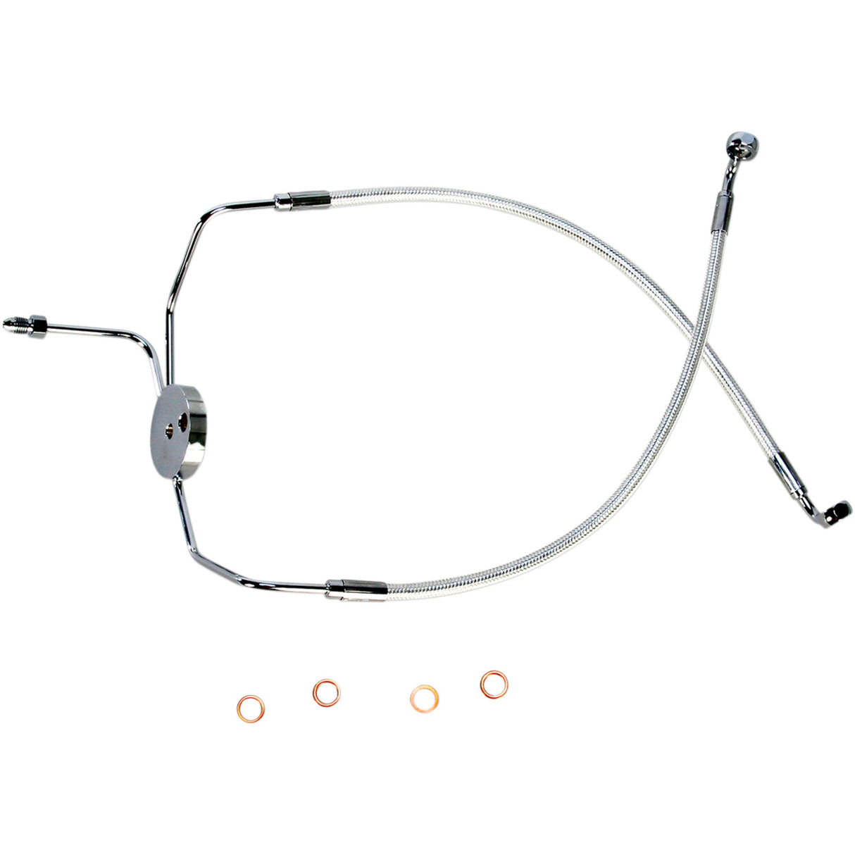 Magnum Shielding Designer Series Front Lower Brake Line Kit Sterling Chromite II - 37005 For Harley Touring 1994-2007