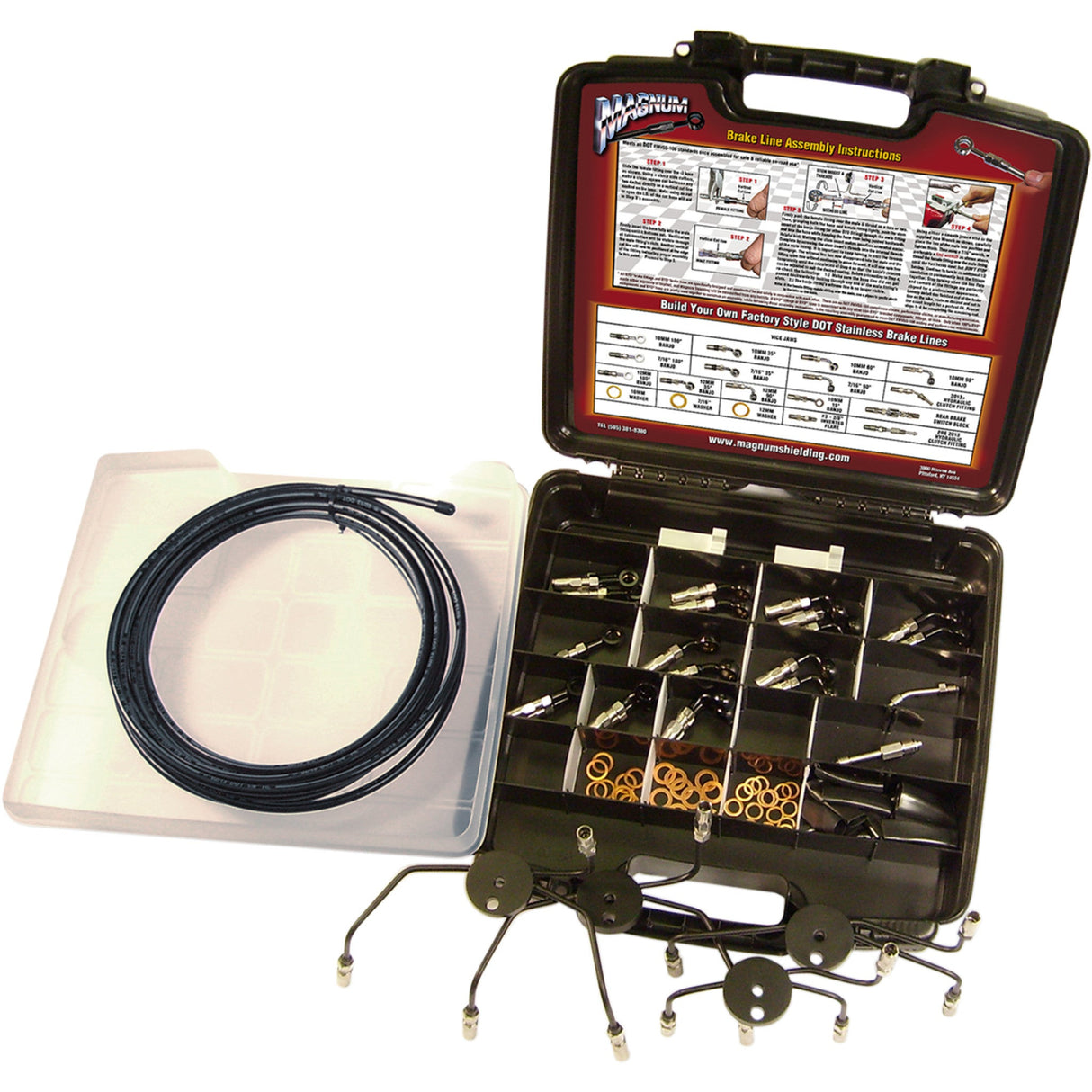 MAGNUM SHIELDING 1742-0416 499002 BYO® Build-Your-Own Brake Line Master Kit - Black