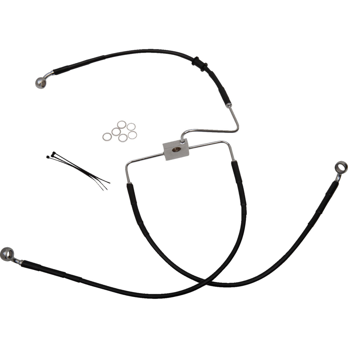 Drag Specialties Stainless Steel Brake Line Kit Front (Upper) Black For Harley 1200 Roadster 2016-2020