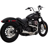 Vance & Hines 2-Into-1 Upsweep Exhaust System Brushed Stainless Steel - 27323 For Harley Softail 2018-2024