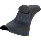 SADDLEMEN 0802-1692 SC81830DB1 Pro Series SDC Performance Grip Seat Pro Series SDC Performance Seat - w/ Backrest - Blue Stitch - Gripper - FXBB/FXST '18-'25