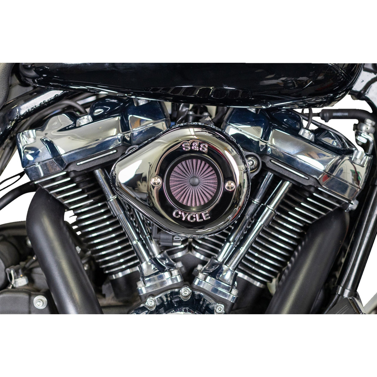 S&S Cycle Air Stinger Stealth Air Cleaner Kit Chrome - 170-0717A For Harley Motorcycles 2017-2023