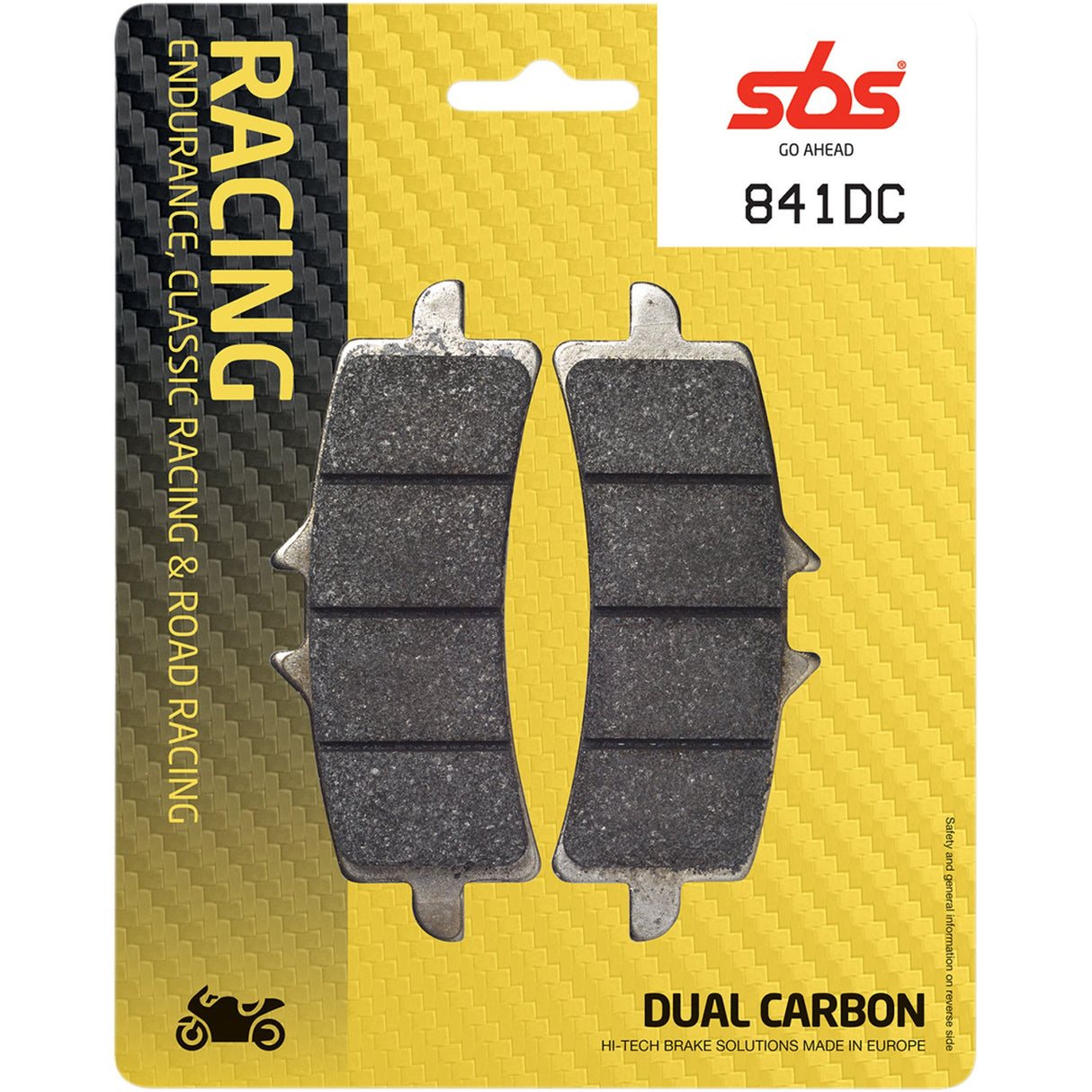 SBS 1721-1667 841DC DC Racing Dual Carbon Brake Pads Dual Carbon Brake Pads