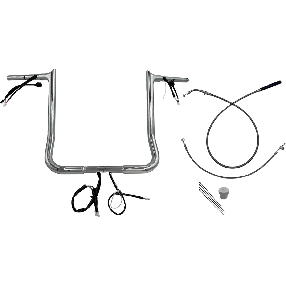 FAT Baggers INC. EZ Install Wired Handlebar Kit 1-1/4" Pointed Top 16" Chrome - 949016 For Harley Street Glide 2023-2026