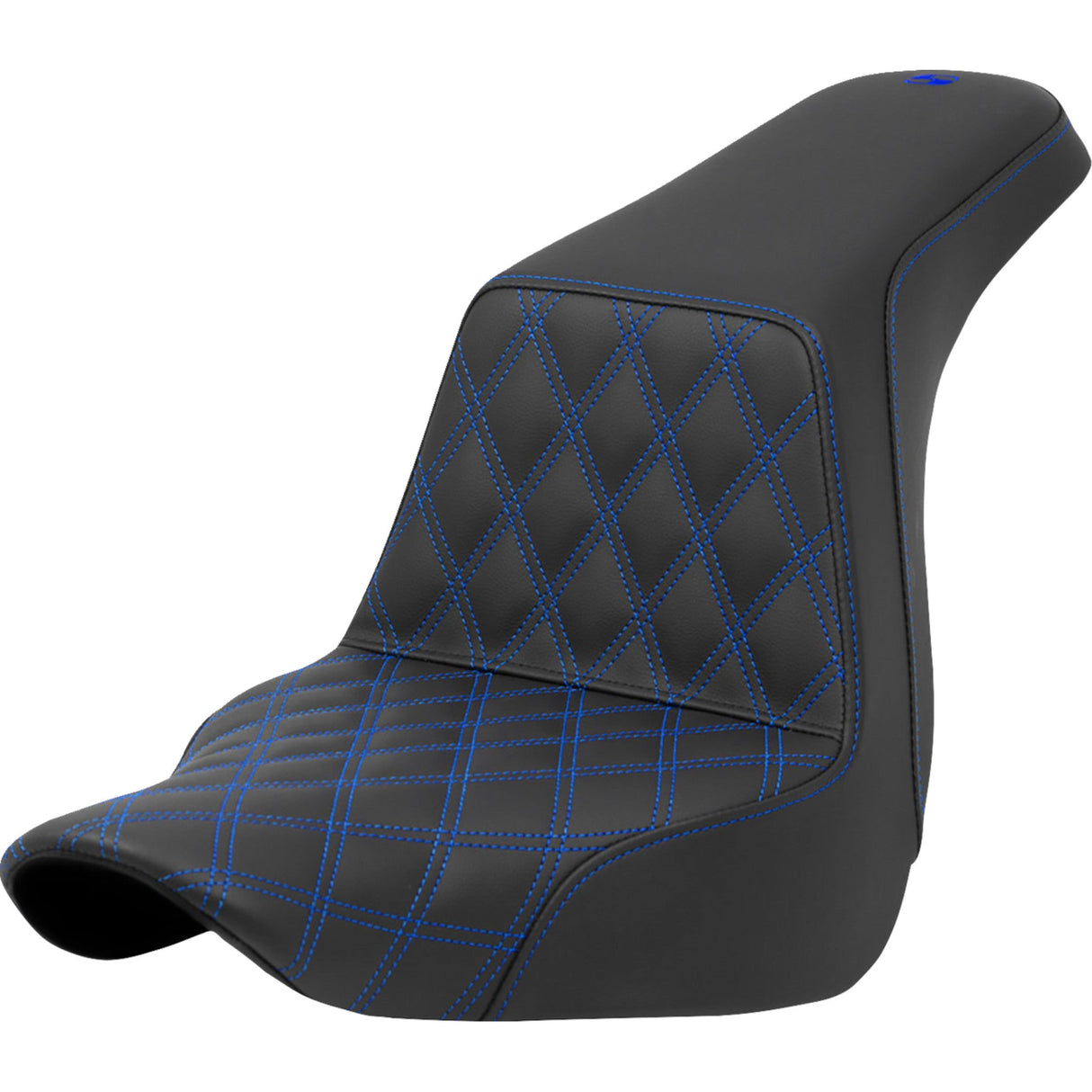 Saddlemen Lattice Stitch Step-Up Seat Front Blue Stitch - 818-29-17201 For Harley Softail 2018-2021