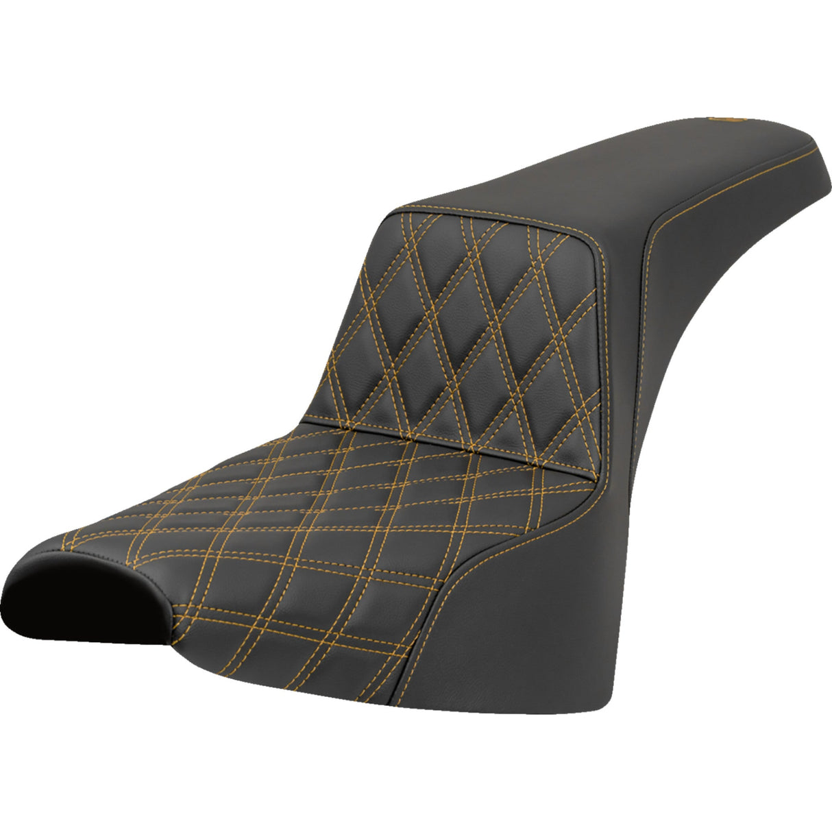 Saddlemen Lattice Stitch Step-Up Seat Front Gold Stitch - 818-30-17207 For Harley Softail 2018-2023