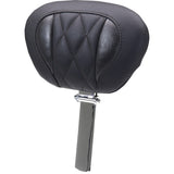 Mustang Deluxe Touring Driver Backrest Diamond Black Stitching - 89460 For Harley Touring 2023-2026