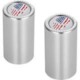 FIGURATI DESIGNS 3550-0341 FD24-DC-2545-SS Docking Covers red/white/blue american flag skull - long - silver