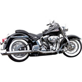 Bassani Xhaust Slip-On Mufflers For True Dual Headers Slash-Cut With Standard 2" Baffles Chrome - 31117B For Harley Softail 1989-2017