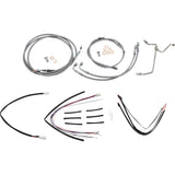 Burly Brand Complete Stainless Braided Handlebar Cable Brake Line Kit 18" Ape Hangers - B30-1157 For Harley Road Glide 2015-2016