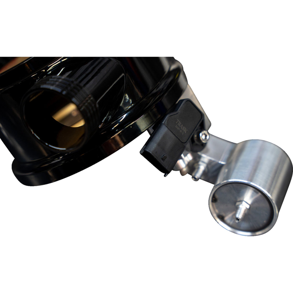 Trask Tornado Turbo Performance Kit Black With Brushed Stainless Steel Exhaust M8 - TM-7600 For Harley Motorcycles 2017-2023