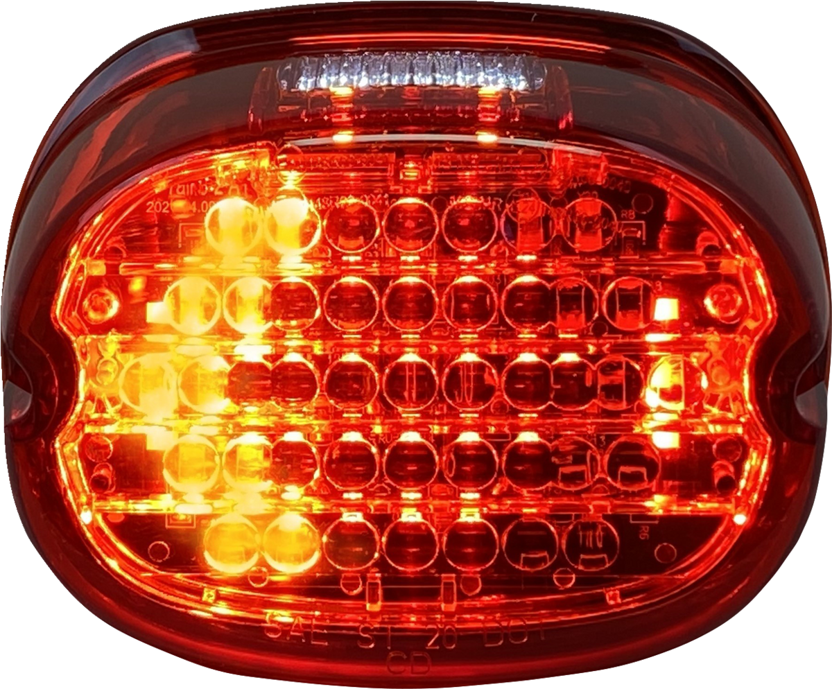 Low Profile LED Taillight with Integrated Auxiliary Turn Signals