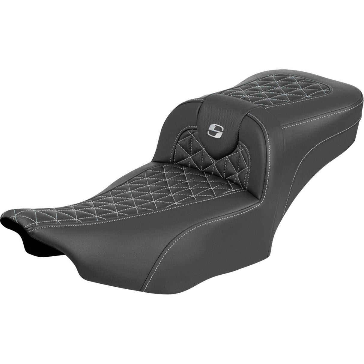 Saddlemen Roadsofa™ Extended Reach Seat Without Backrest Silver Stitch - 823-07-21105 For Harley Touring 2023-2026