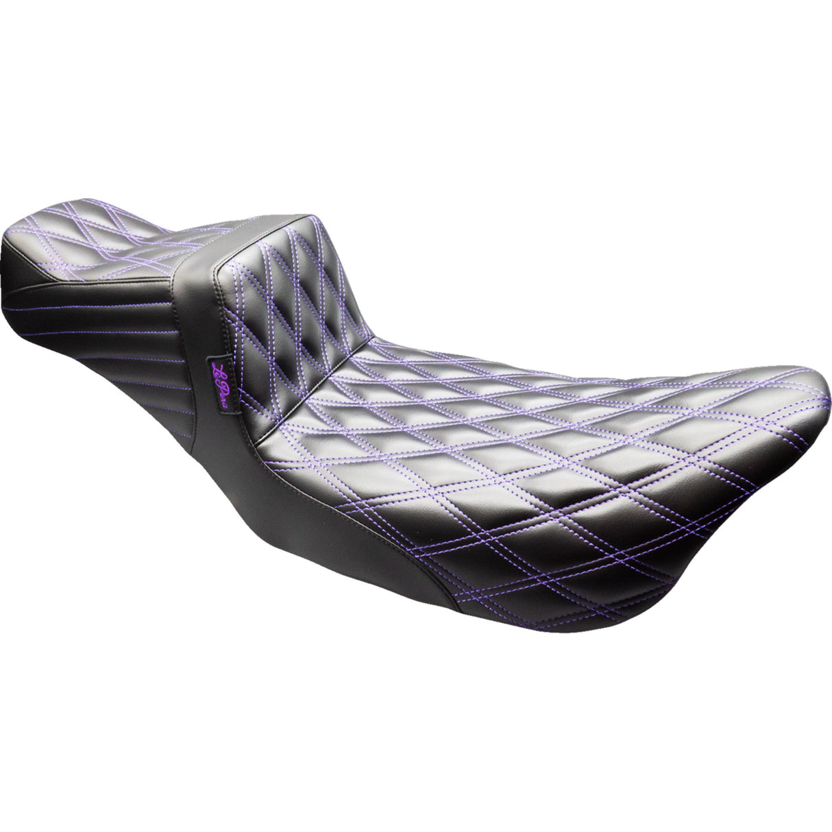 LePera Tailwhip Daddy Long Legs Seat Black Purple Double Diamond Stitch - LK-587DLDD-PR01 For Harley Touring 2008-2023