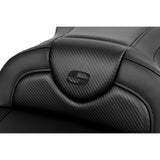 SADDLEMEN 0801-1616 A808-07B-185BLK Roadsofa™ Standard Reach Seat- without Backrest - Carbon Fiber - Black Stitch - 'FL 08-19