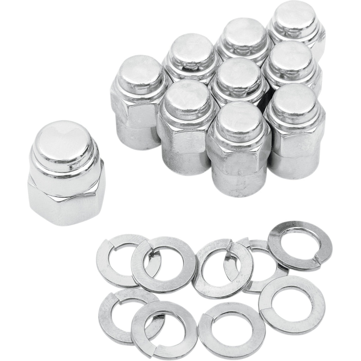 Colony Chrome Cap Nut Kit Transmission Kicker Cover Hex - 8752-19 For Harley Motorcycles 1936-1985