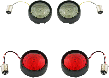 Complete Front & Rear Turn Signal Conversion Kit with Bullet Bezel Lenses