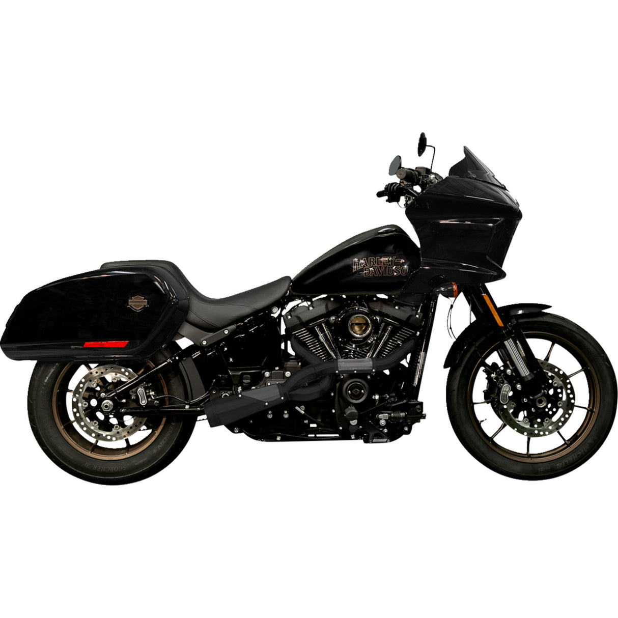 Trask 2-Into-1 Big Sexy Exhaust System Black - TM-5130BK For Harley Softail 2018-2024