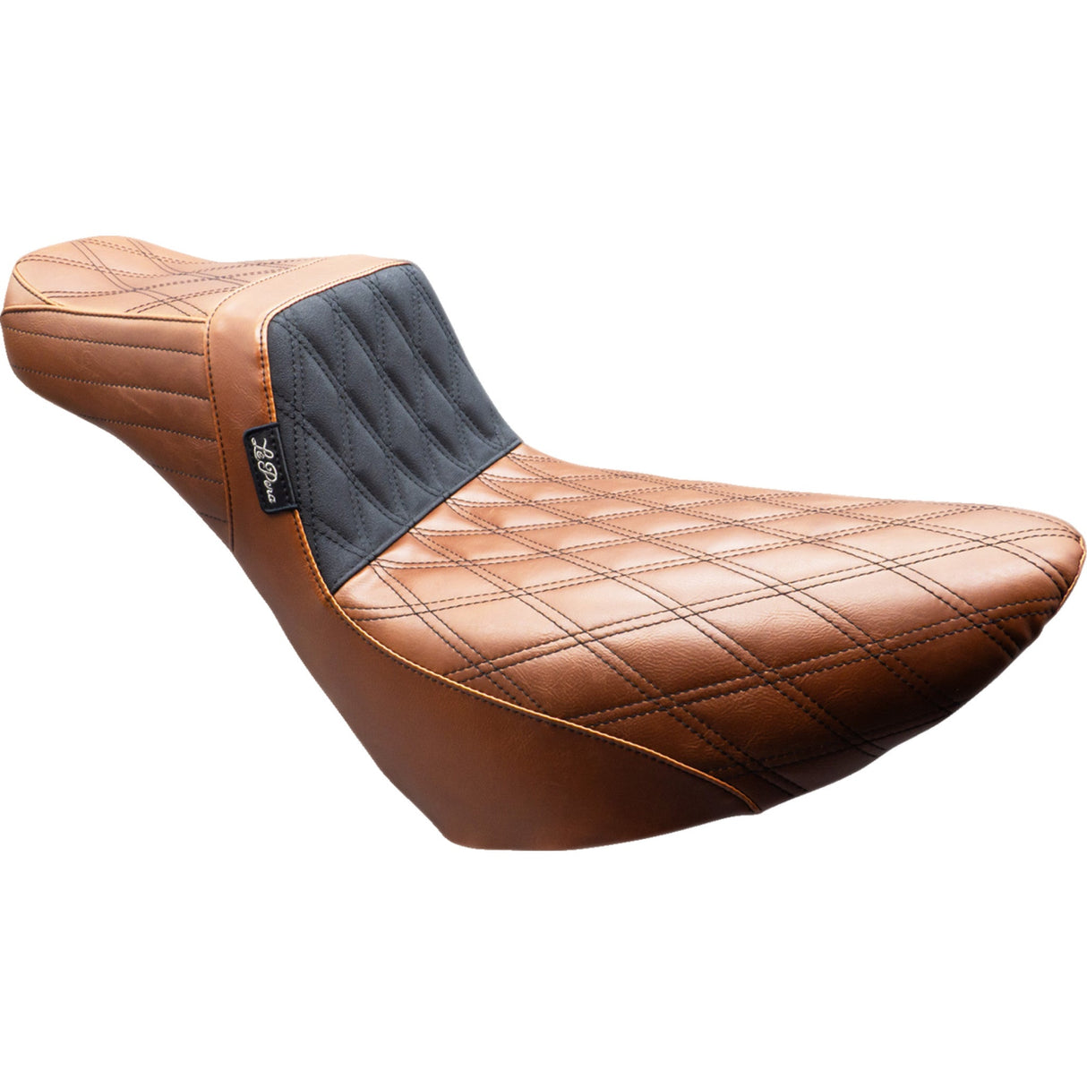 LePera Tailwhip Daddy Long Legs Seat Brown Double Diamond Black Stitch FL FX - LYR-580DLTDV01 For Harley Softail 2018-2025