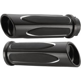 Arlen Ness Deep Cut Comfort Series Grips TBW Black - 07-053 For Harley Motorcycles 2008-2025