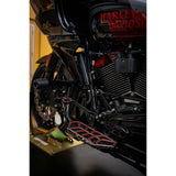 Kodlin USA NXL Floorboards Black With Red Accent - K73253-RL For Harley Motorcycles 1980-2026