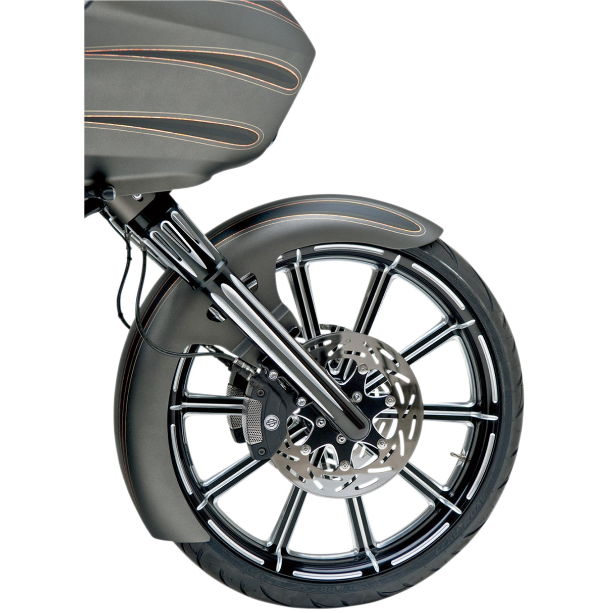 Arlen Ness Dual-Disc Hot Legs Fork Legs Black Anodized Deep Cut Dual Disc - 06-513 For Harley Touring 2000-2007