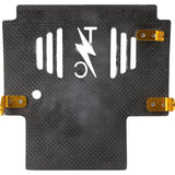 Thrashin Supply CO. Carbon Fiber Skid Plate Gloss With Gold Brackets - TSC-3034-5 For Harley Touring 2023-2026