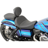 DRAG SPECIALTIES 0803-0555 Solo Seat with EZ Glide II™ Backrest Option Solo Seat - Mild Stitched - Driver's Backrest - FXD/FLD '06-'17