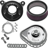 S&S Cycle Stealth Air Cleaner Kit W Chrome Mini Teardrop Cover - 170-0437 For Harley Motorcycles 2008-2017