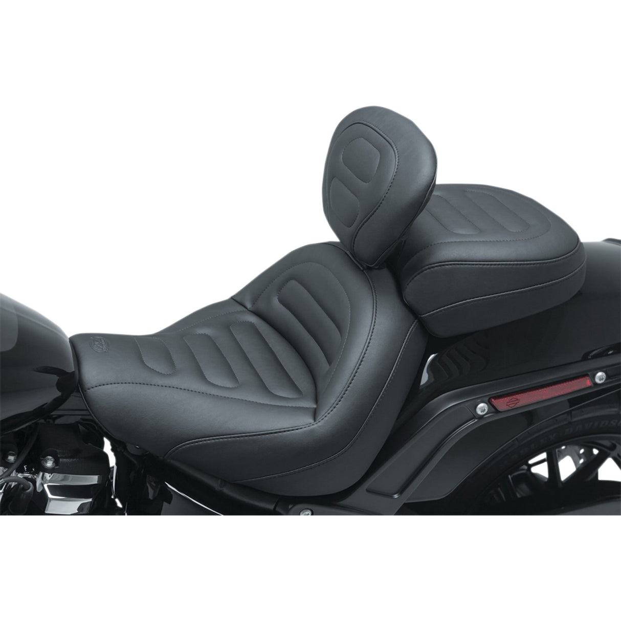 Mustang Max Profile Passenger Touring Seat Black Trapezoid Stitch Fxfb Fxfbs - 79335 For Harley Softail 2018-2021