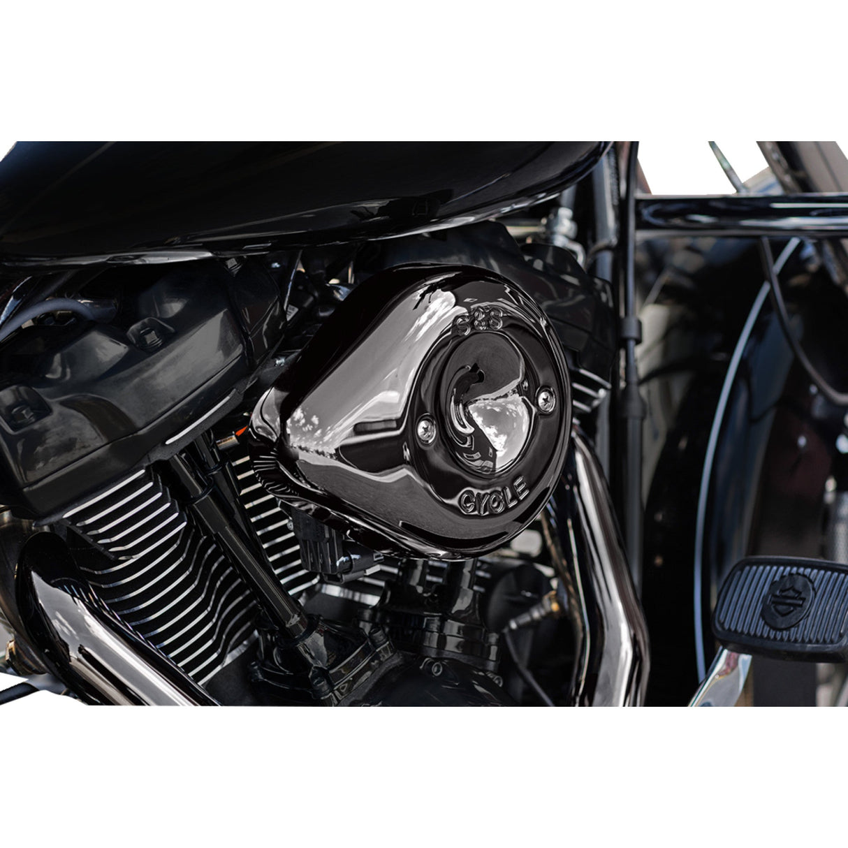 S&S Cycle Stealth Teardrop Air Cleaner Kit M8 Lava Chrome - 170-0781 For Harley Motorcycles 2017-2025