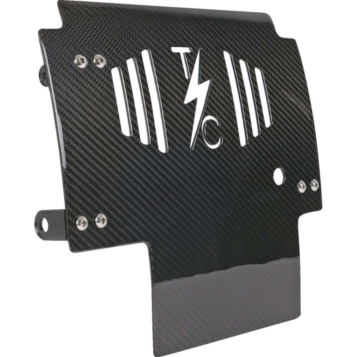 THRASHIN SUPPLY CO. 0506-2529 TSC-3034-1 Carbon Fiber Skid Plate Skid Plate - Carbon Fiber/Gloss - With Black Brackets - FLHX/FLTRX