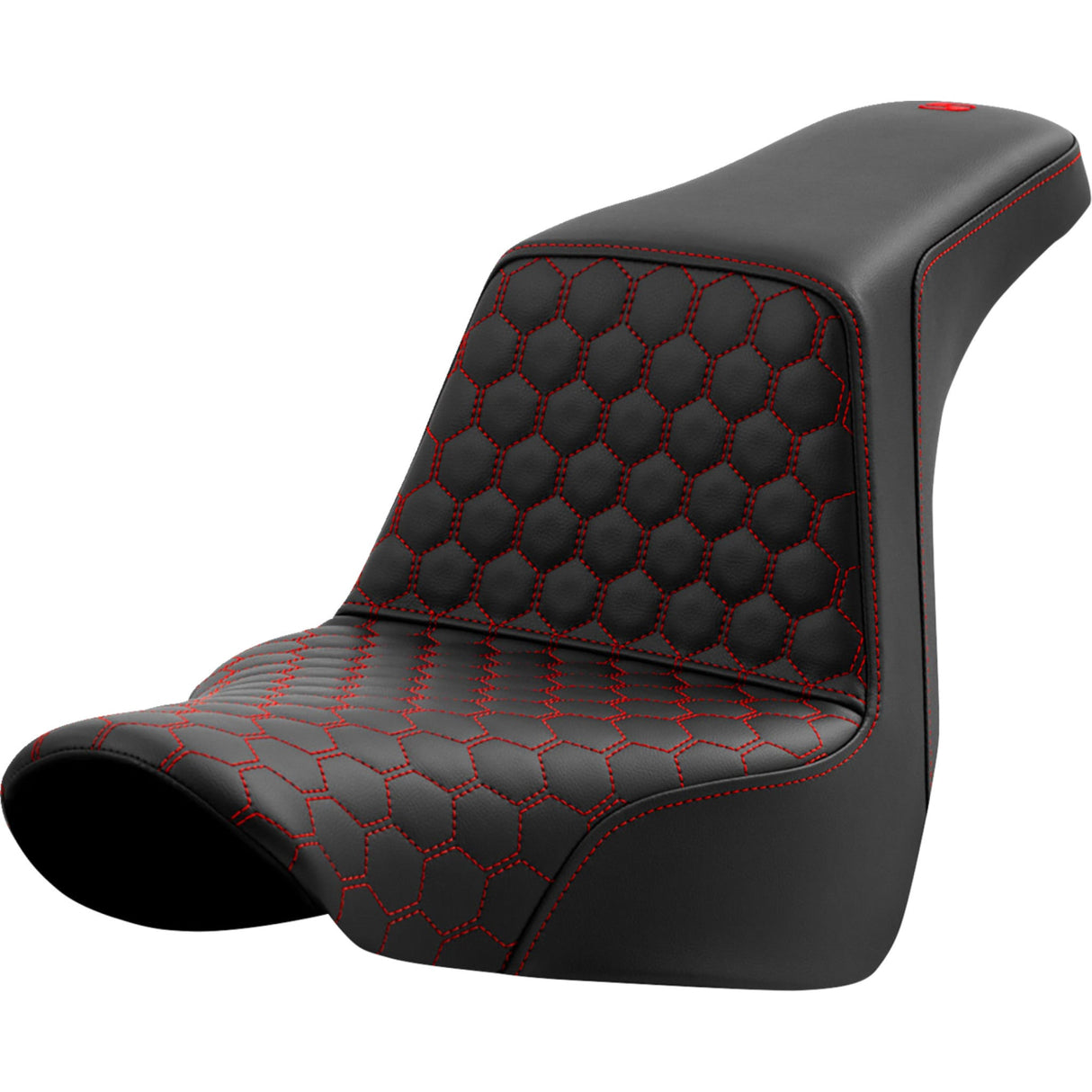 Saddlemen Honeycomb Step-Up Seat Honeycomb Red Stitching FL FX - 818-29-17704 For Harley Softail 2018-2026