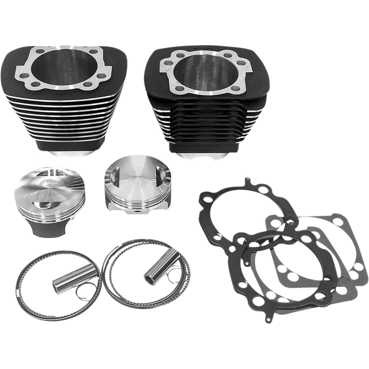 Revolution Performance, LLC Monster Big Bore Cylinder Kit 90" Black With Highlighted Fins - RP201-411W For Harley Sportster 1991-2020