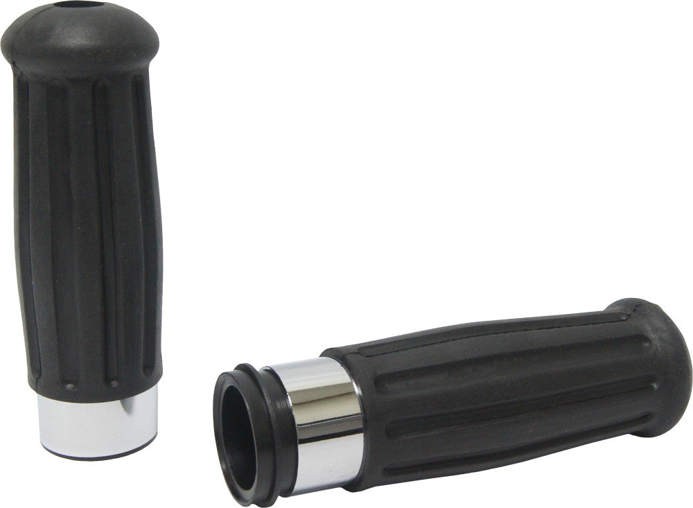 Harddrive Grips Vintage Chrome Ring Throttle BY Wire - 72-194 For Harley Motorcycles 2008-2019
