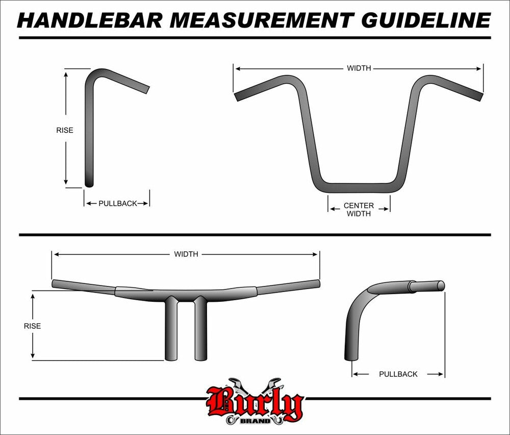 Burly Brand 750-05418 B28-349 NARROW 12" APEHANGERS 1" CHROME