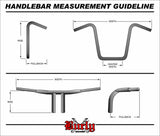 Burly Brand 750-05418 B28-349 NARROW 12" APEHANGERS 1" CHROME