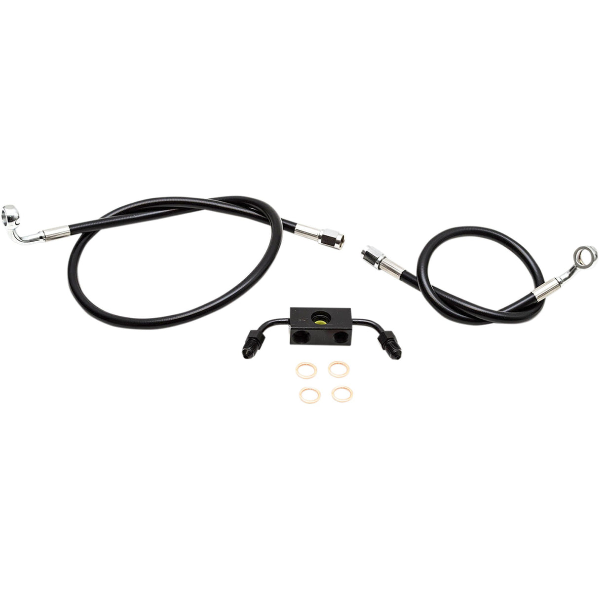 LA Choppers Black Braided Brake Line Kit Mini Ape Hanger Handlebars Black - LA-8321B08B For Harley Sportster 2014-2022