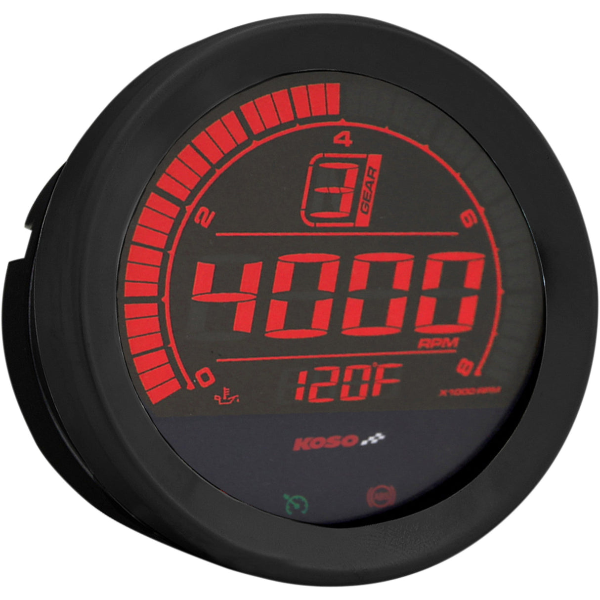 KOSO NORTH AMERICA 2211-0158 BA051110 Replacement Gauge 4" Tachometer - Black