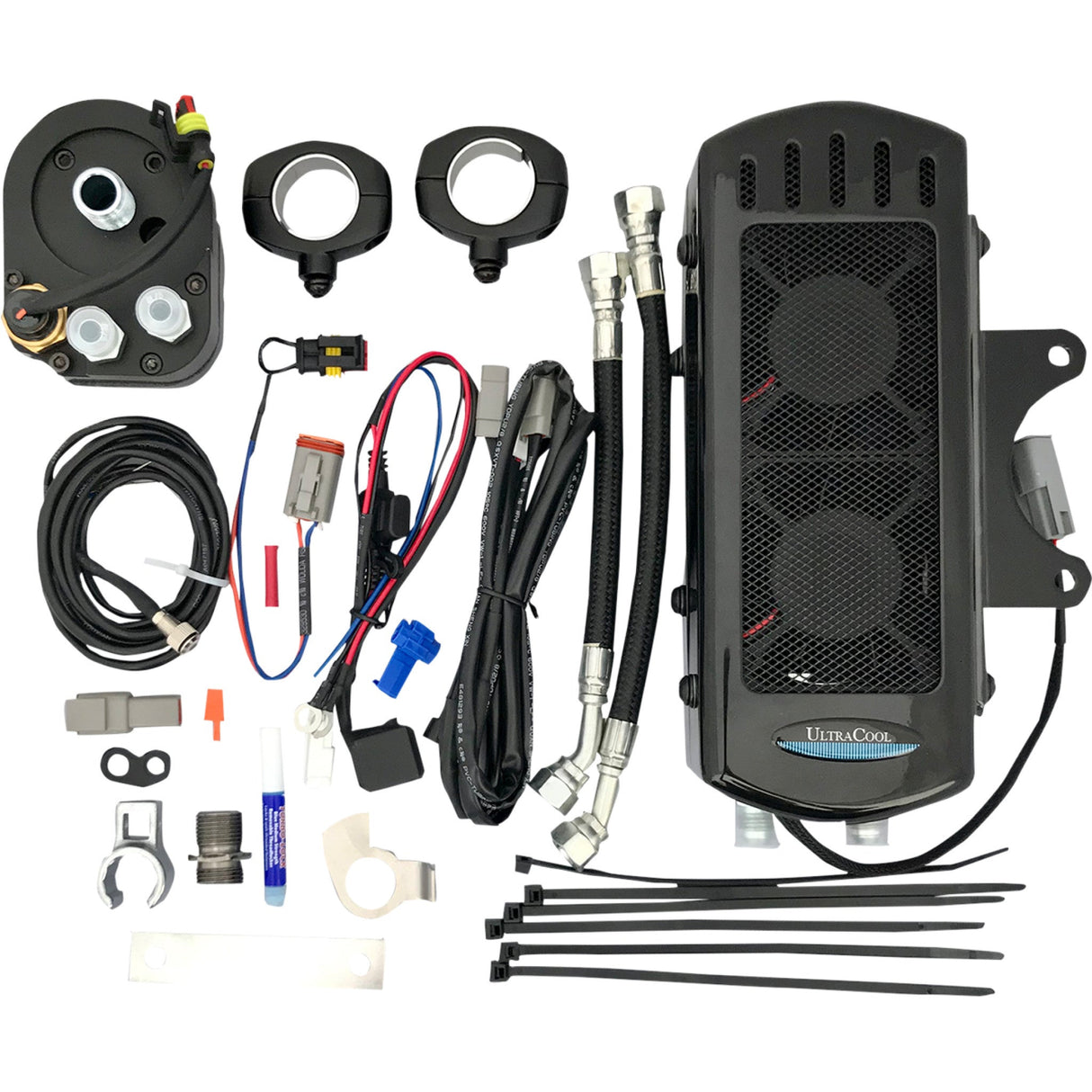 Ultracool 3.0 Side Mount Oil Cooler For S&S T-Series Engines Gloss Black Touring - SMT-1GSS For Harley Touring 1999-2006