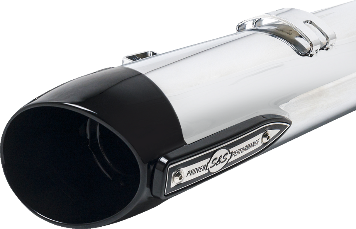 4" Broadhead Slip-On Mufflers - Slash Cut - Chrome - 1801-1765