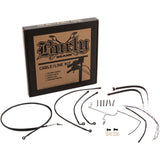 BURLY BRAND 0610-2082 B30-1178 Complete Black Vinyl Handlebar Cable/Line Kit for Ape Hanger Handlebars - 18" - ABS