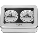 Figurati Designs Front Axle Nut Cover Front Stainless Steel Don't Tread On Me Silver - FD40-FAC-SS For Harley Motorcycles 2002-2022