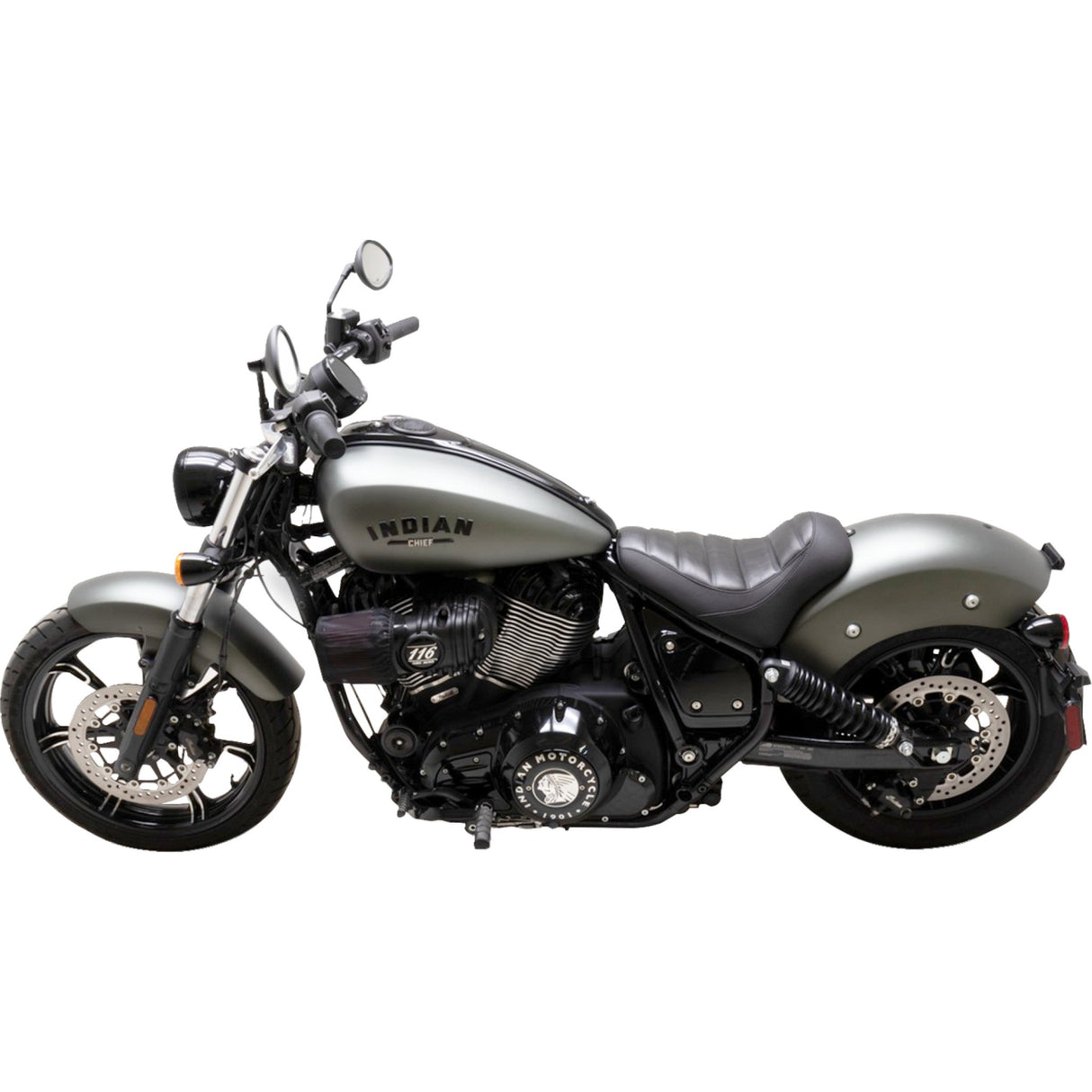 MUSTANG 0810-2380 88200 Runaround Solo Seat Runaround Seat - Solo - Black - Tuck-n-Roll - Chief '22-'24