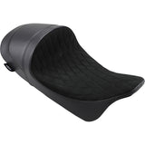 DRAG SPECIALTIES SEATS 0801-1255 EZ-ON Mount Forward Low Solo Seat Forward Low Solo Seat - Diamond - Faux Suede - FL '08-'23
