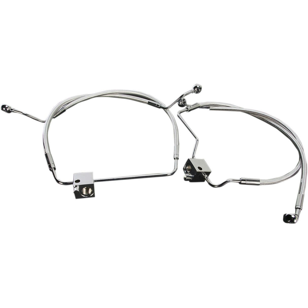 Magnum Shielding Designer Series Front Lower Brake Line Kit Sterling Chromite II - 37018 For Harley Touring 2014-2019