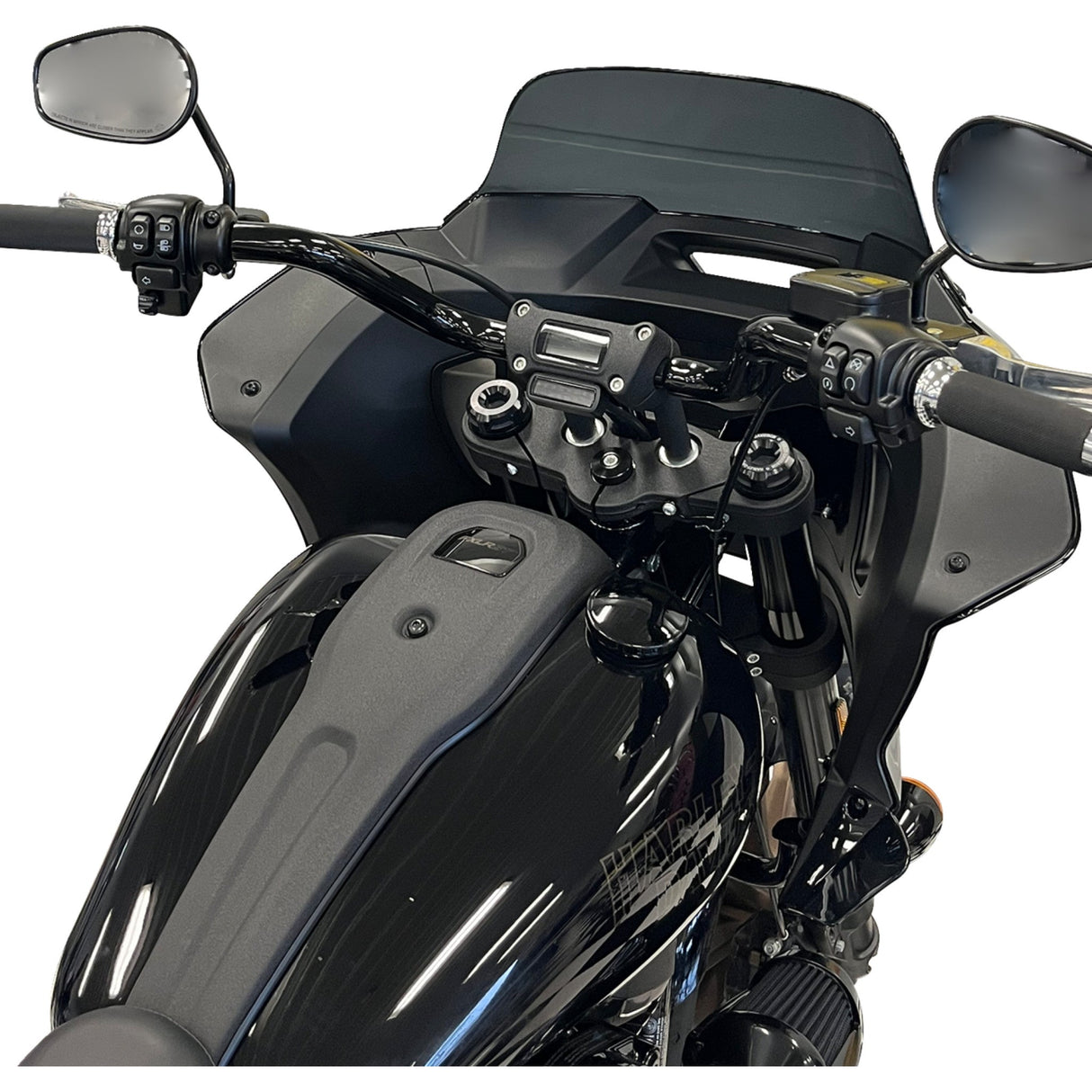 FAT Baggers INC. 1-1/4" EZ Install Round Top Handlebar 8" Black - 903008-B For Harley Softail Low Rider 2018-2023