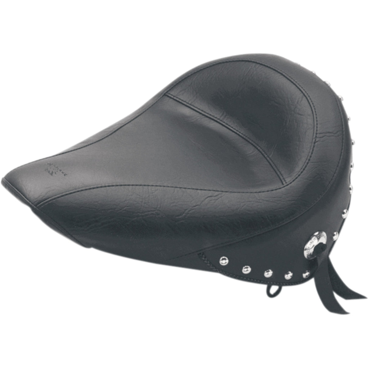 Mustang Studded Vinyl Solo Seat — Without Backrest - 75084 For Harley Softail 2000-2007